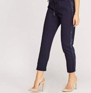 Navy Sateen Trim Joggers/Trousers L (12)